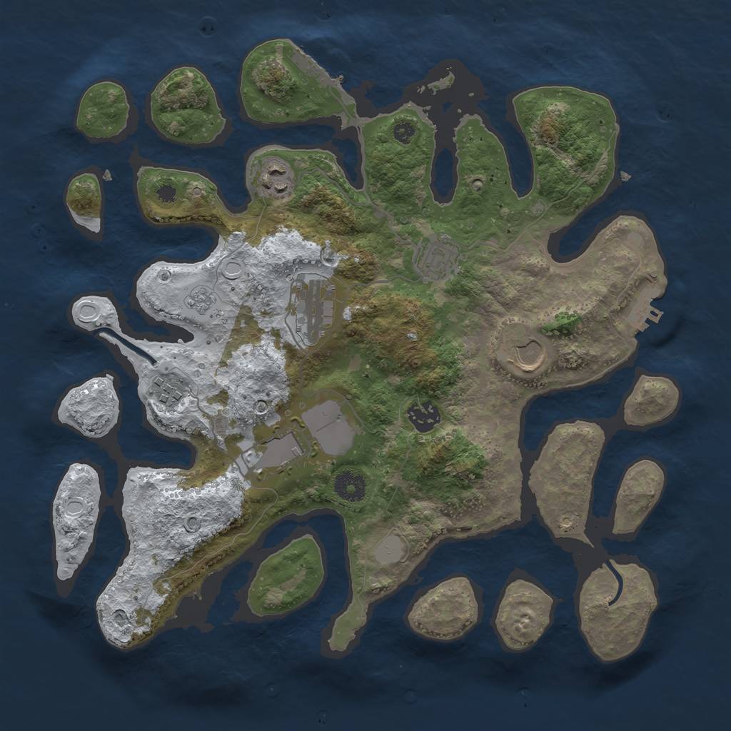 Rust Map: Procedural Map, Size: 3500, Seed: 4825375, 15 Monuments