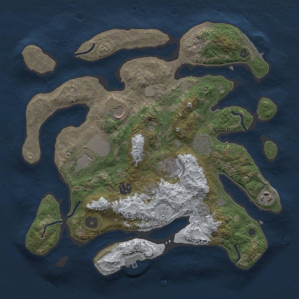 Rust Map: Procedural Map, Size: 3500, Seed: 3159792, 16 Monuments
