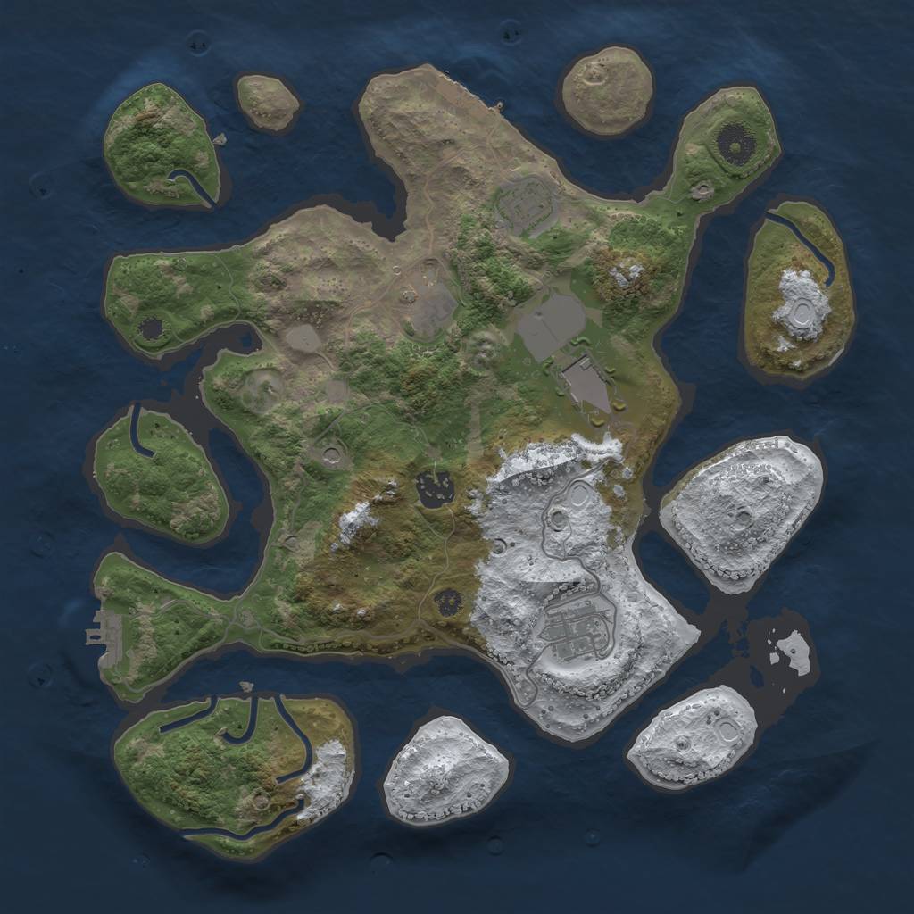 Rust Map: Procedural Map, Size: 3500, Seed: 2959111, 13 Monuments