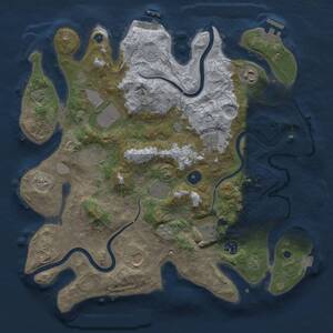 Thumbnail Rust Map: Procedural Map, Size: 3700, Seed: 1126030891, 15 Monuments