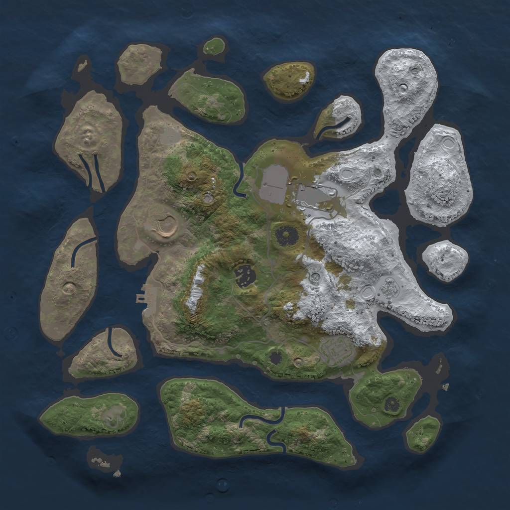 Rust Map: Procedural Map, Size: 3500, Seed: 220613, 12 Monuments