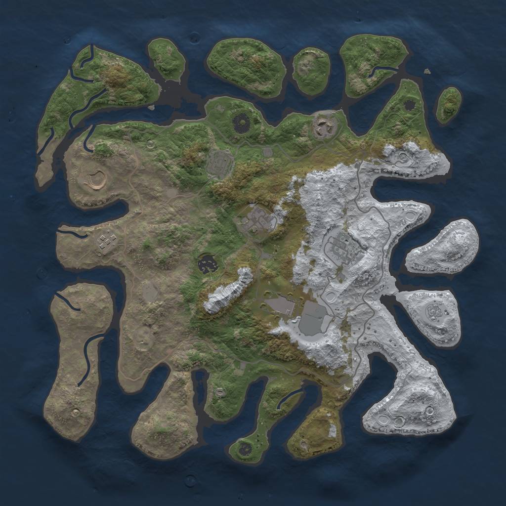 Rust Map: Procedural Map, Size: 4000, Seed: 805640, 15 Monuments