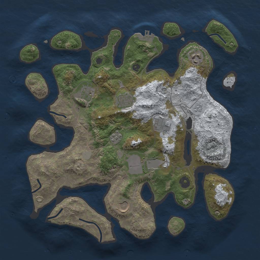 Rust Map: Procedural Map, Size: 3500, Seed: 5594700, 15 Monuments