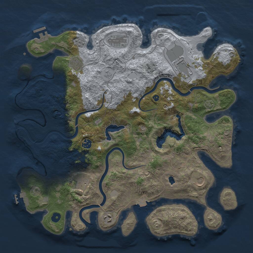 Rust Map: Procedural Map, Size: 4000, Seed: 1176, 14 Monuments