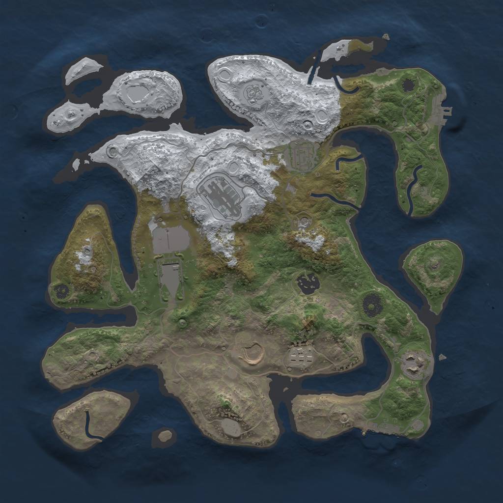 Rust Map: Procedural Map, Size: 3500, Seed: 6272234, 16 Monuments