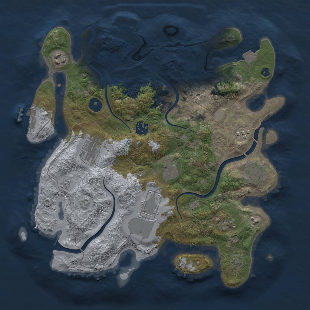 Rust Map: Procedural Map, Size: 3500, Seed: 6291, 14 Monuments