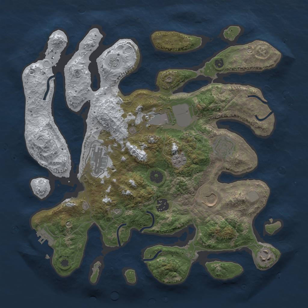 Rust Map: Procedural Map, Size: 3500, Seed: 890254, 15 Monuments
