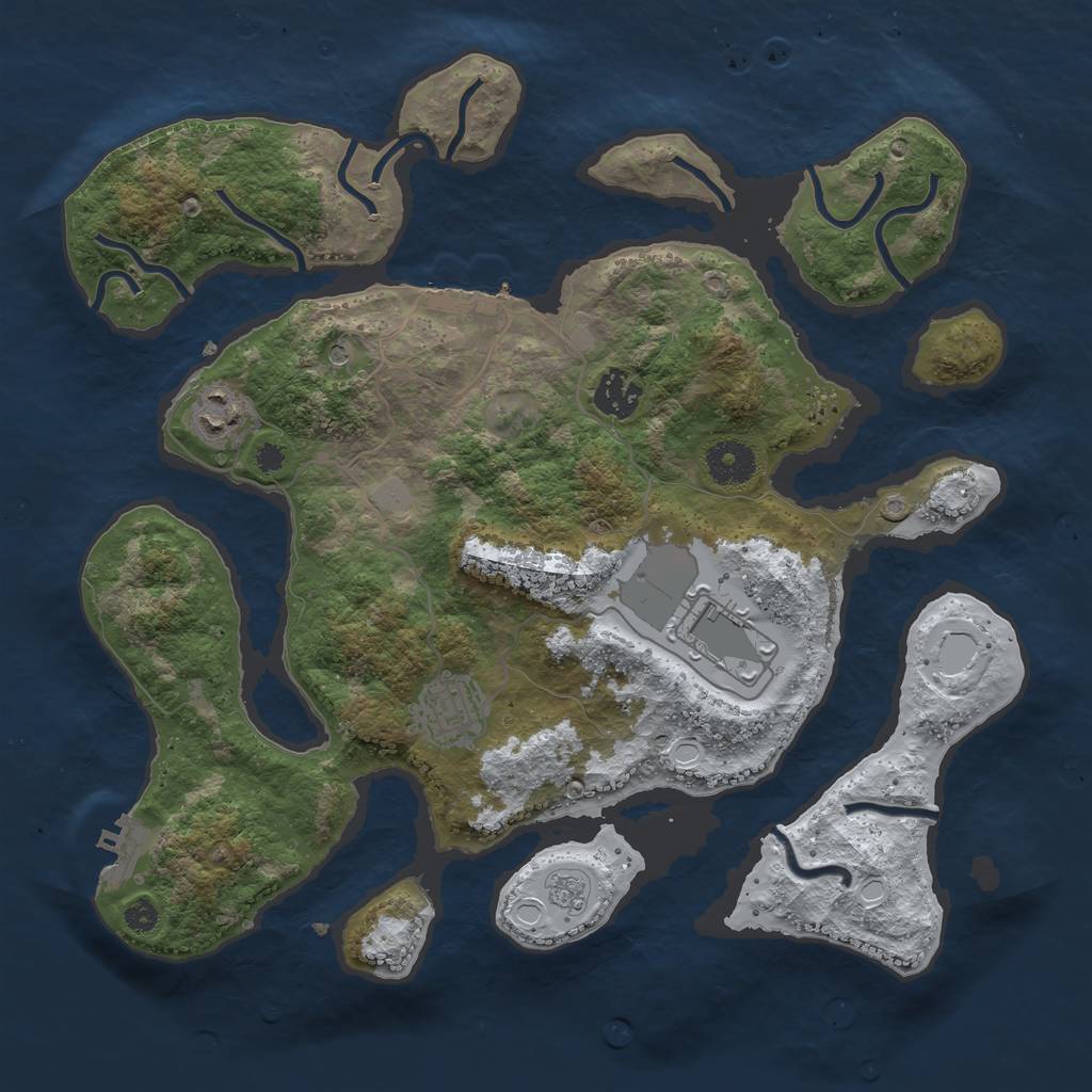 Rust Map: Procedural Map, Size: 3500, Seed: 8141, 13 Monuments