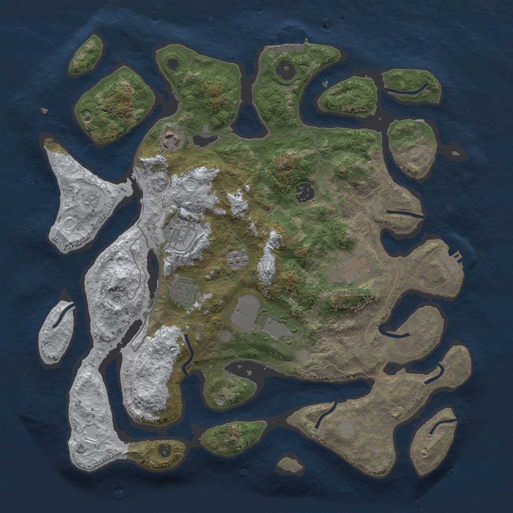 Rust Map: Procedural Map, Size: 4000, Seed: 651283, 16 Monuments
