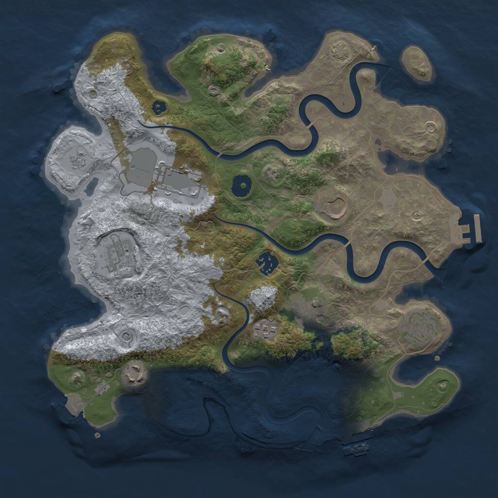 Rust Map: Procedural Map, Size: 3500, Seed: 5901908, 14 Monuments