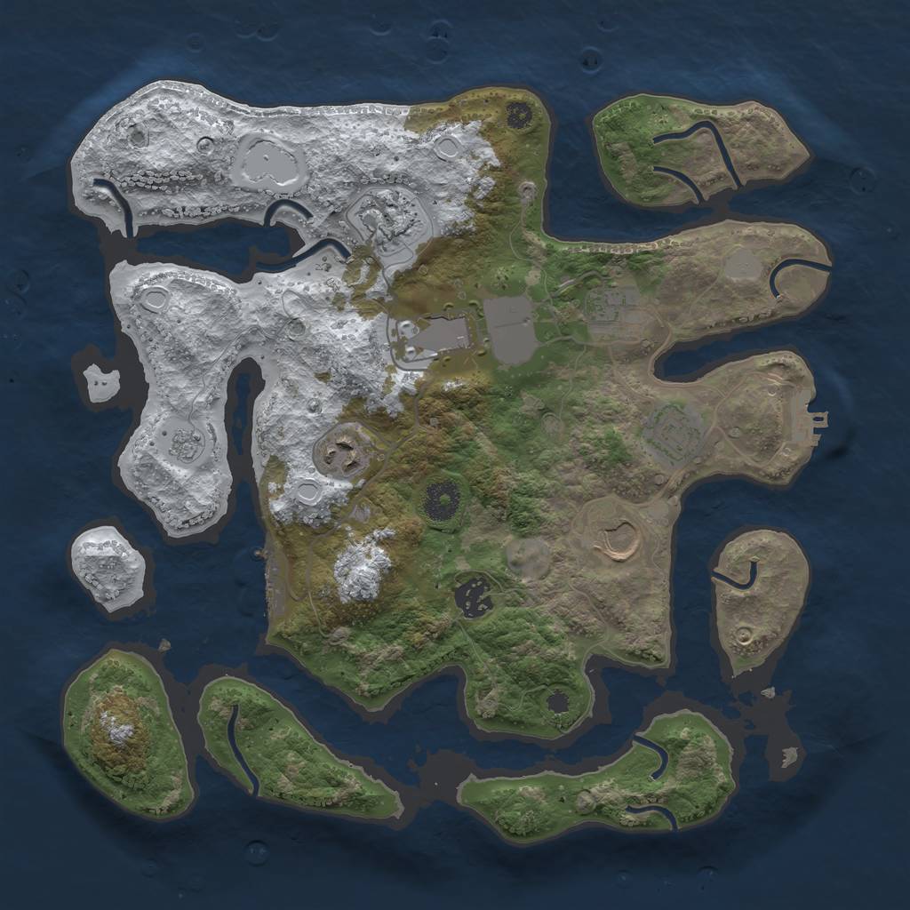 Rust Map: Procedural Map, Size: 3500, Seed: 5852394, 15 Monuments