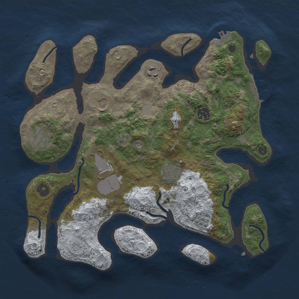 Rust Map: Procedural Map, Size: 3500, Seed: 2871886, 16 Monuments