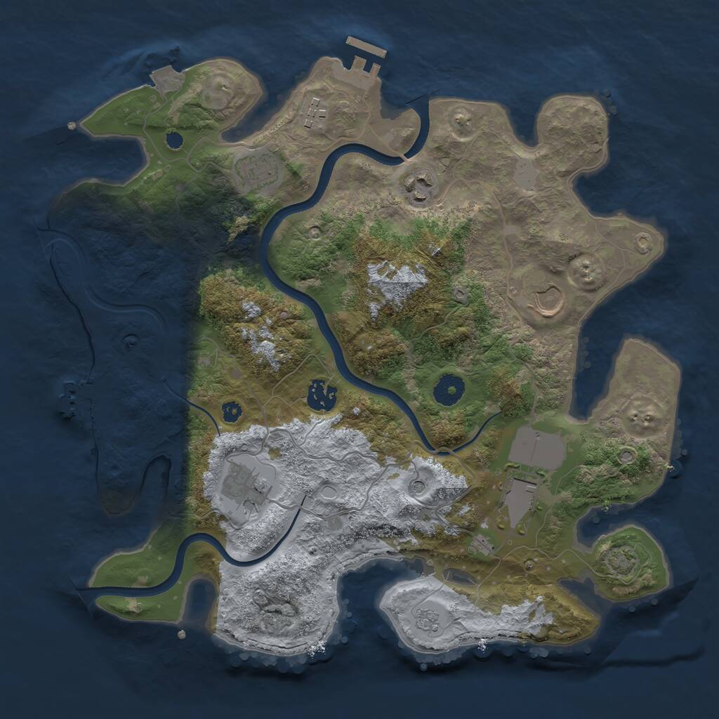 Rust Map: Procedural Map, Size: 3500, Seed: 818360, 13 Monuments