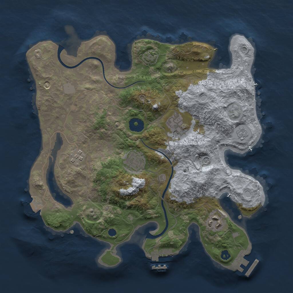 Rust Map: Procedural Map, Size: 3000, Seed: 580856184, 10 Monuments