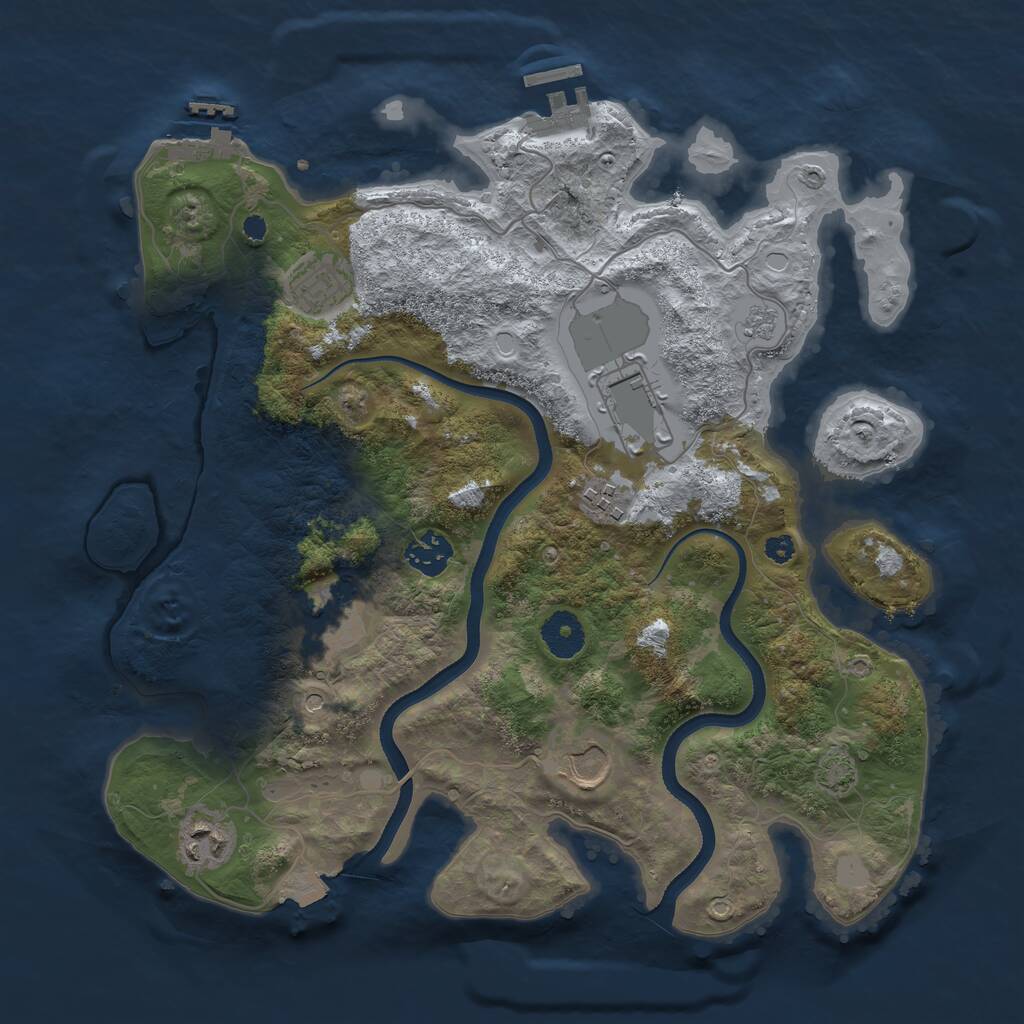 Rust Map: Procedural Map, Size: 3500, Seed: 3003301, 13 Monuments