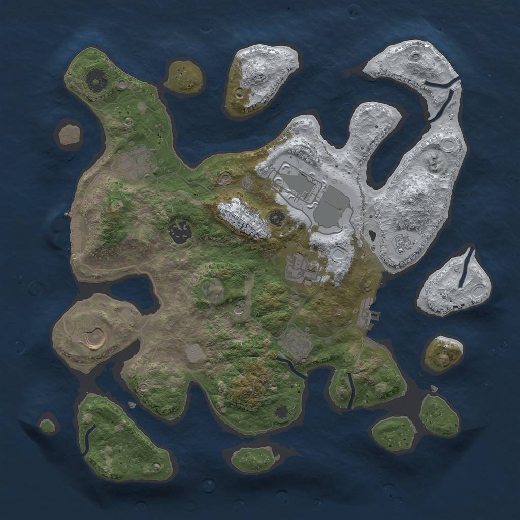 Rust Map: Procedural Map, Size: 3500, Seed: 6370129, 15 Monuments