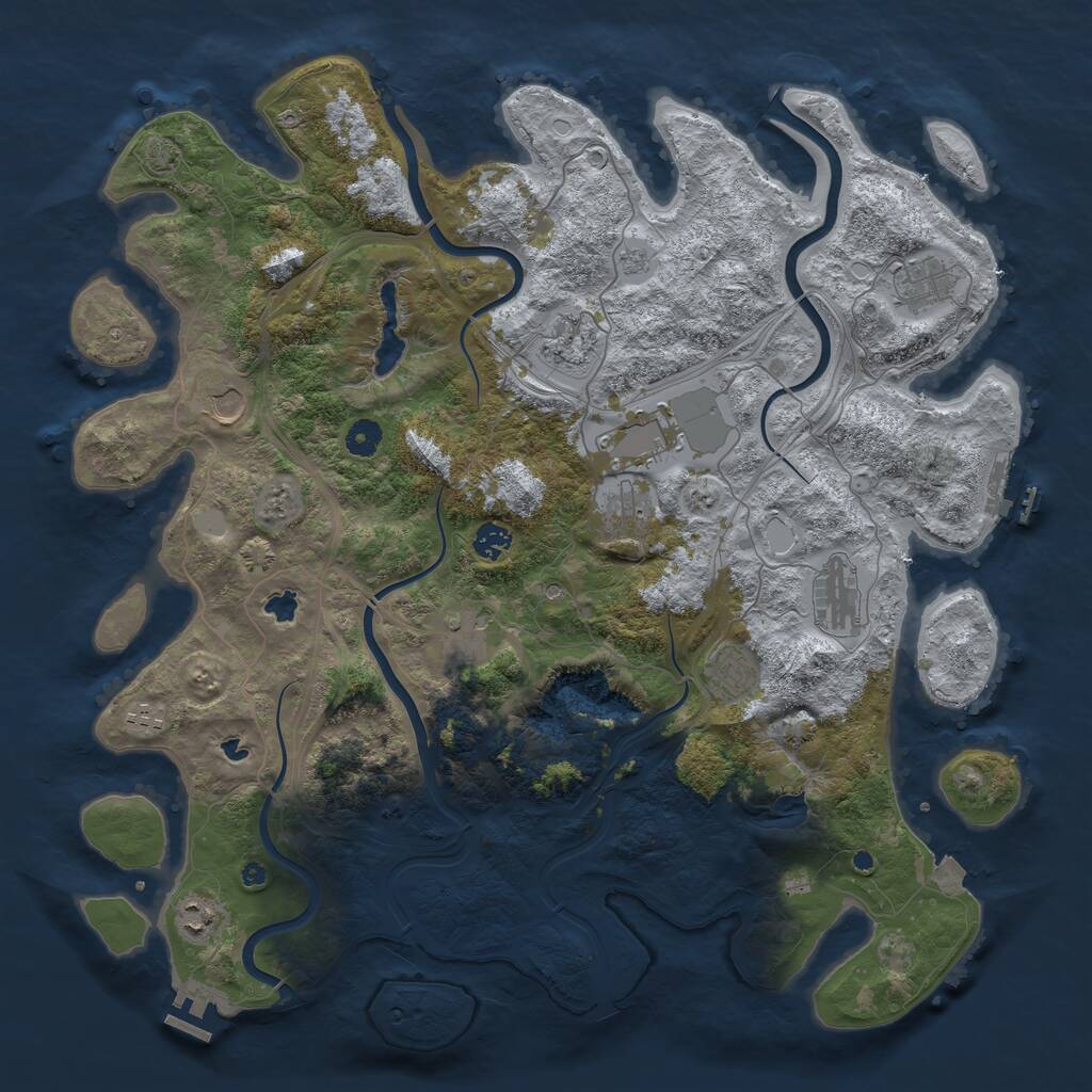 Rust Map: Procedural Map, Size: 4500, Seed: 323906, 17 Monuments