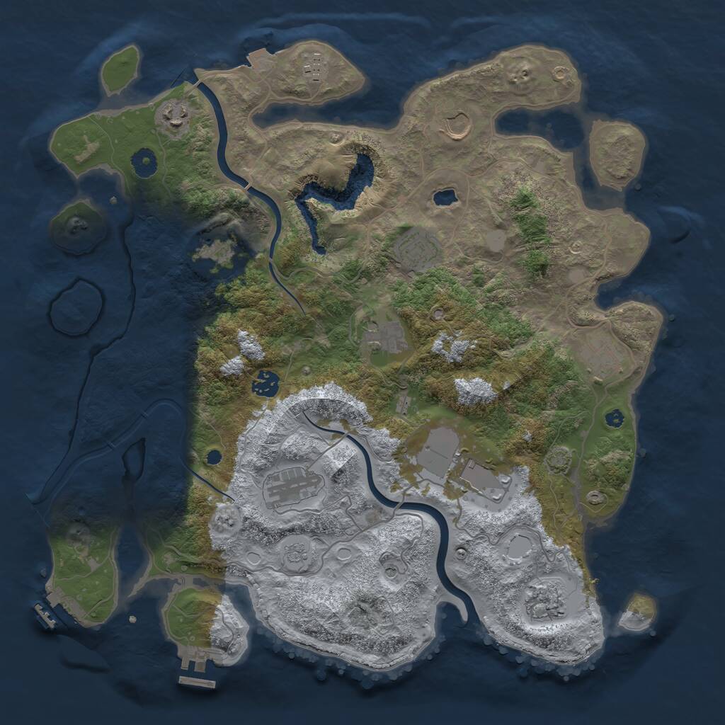 Rust Map: Procedural Map, Size: 4000, Seed: 920710, 17 Monuments
