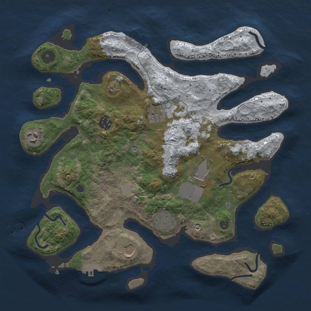 Rust Map: Procedural Map, Size: 3500, Seed: 5574949, 15 Monuments