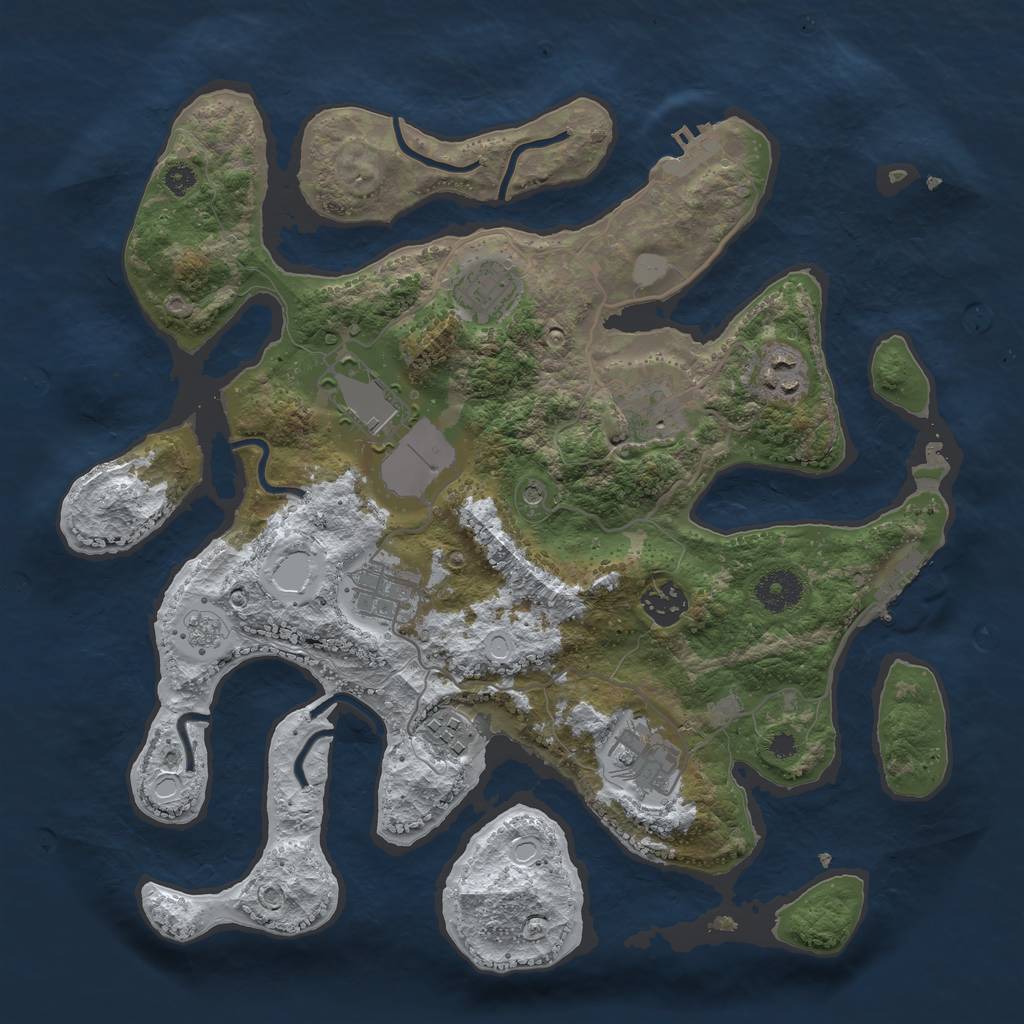 Rust Map: Procedural Map, Size: 3500, Seed: 6061426, 17 Monuments