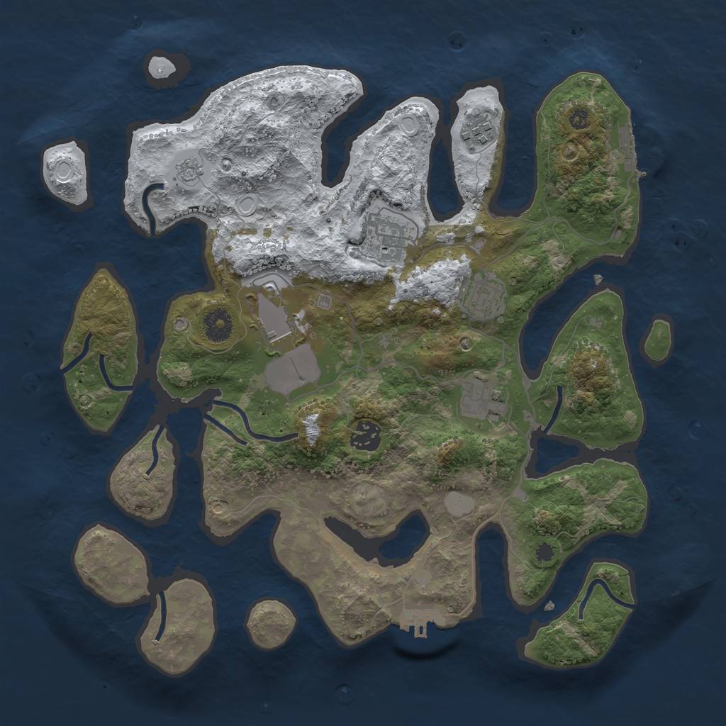 Rust Map: Procedural Map, Size: 3500, Seed: 75132, 14 Monuments