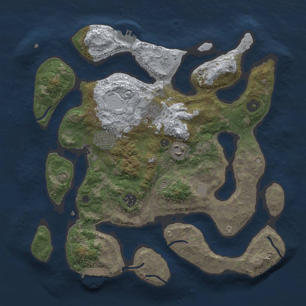 Rust Map: Procedural Map, Size: 3500, Seed: 6147606, 13 Monuments