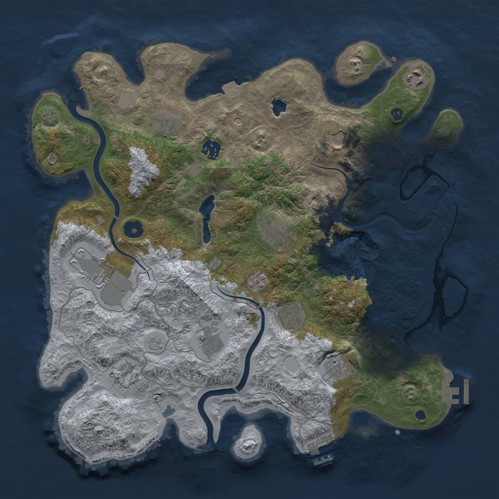Rust Map: Procedural Map, Size: 4000, Seed: 165792, 17 Monuments