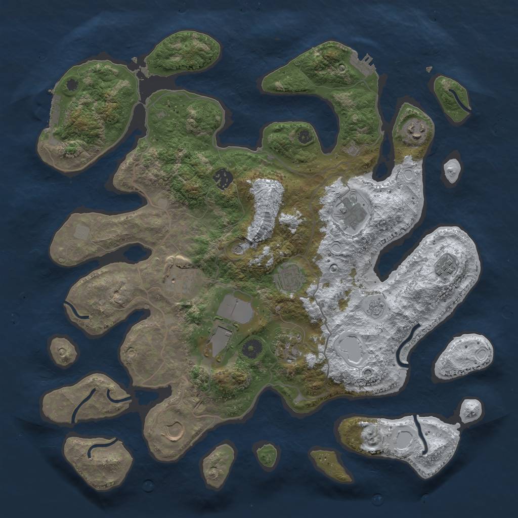 Rust Map: Procedural Map, Size: 4000, Seed: 150780, 18 Monuments