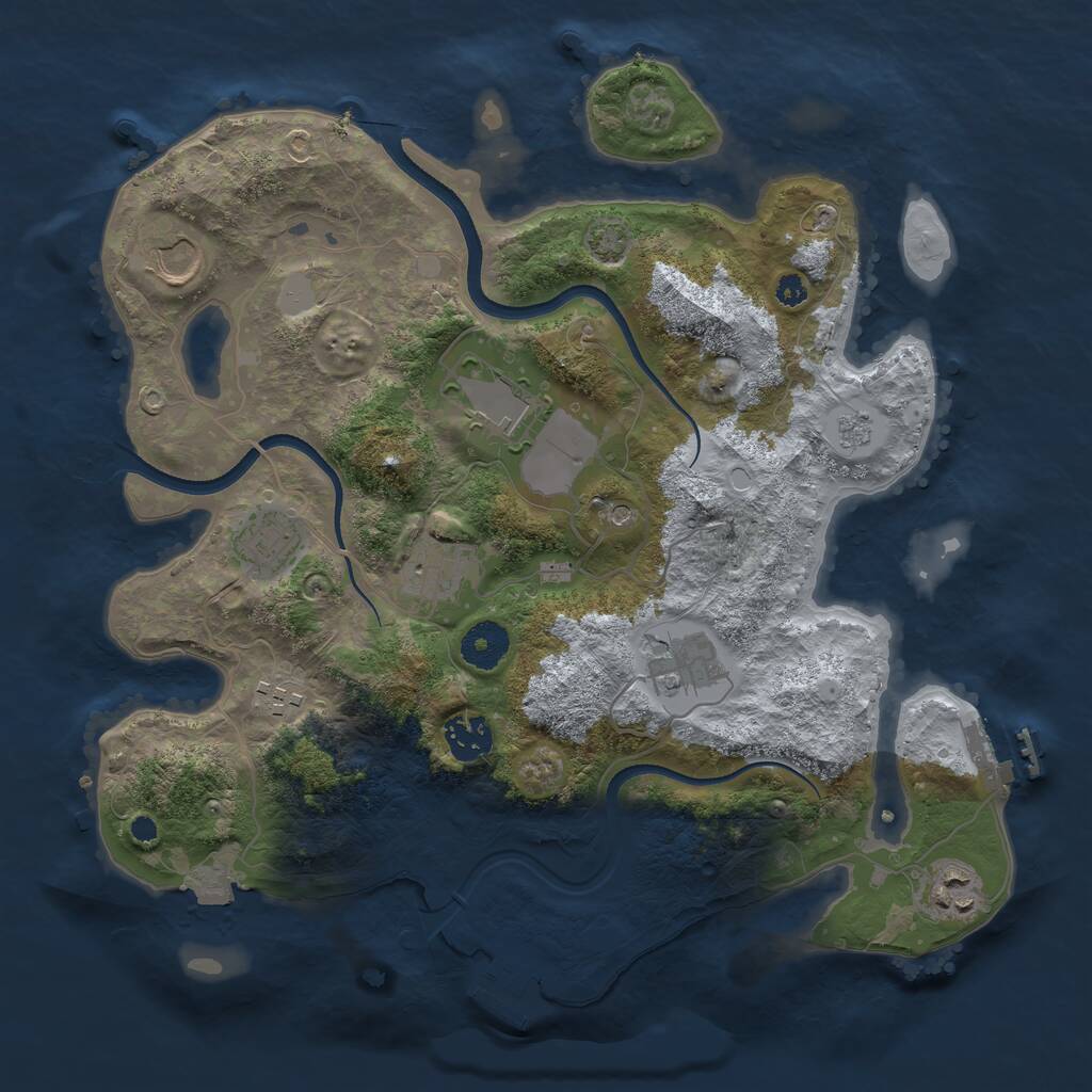 Rust Map: Procedural Map, Size: 3500, Seed: 2759403, 14 Monuments