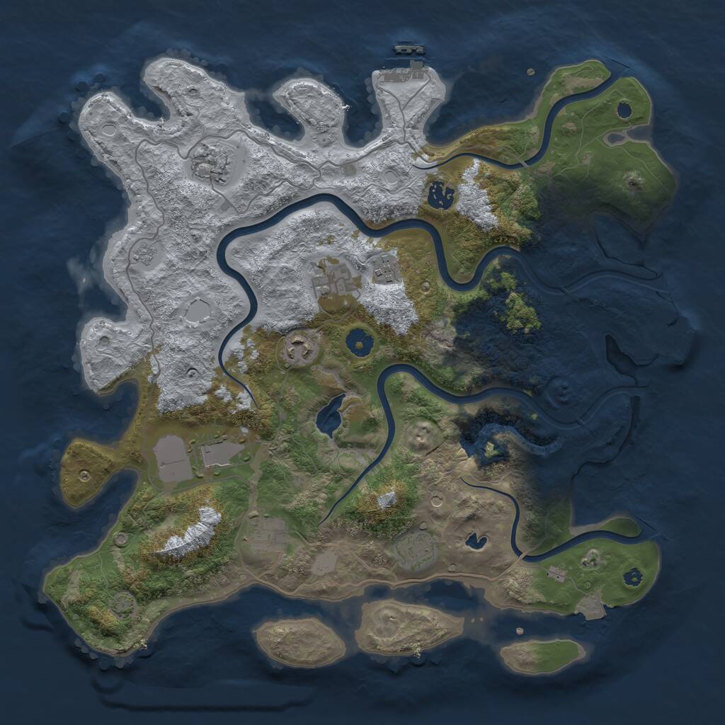 Rust Map: Procedural Map, Size: 4000, Seed: 969088, 14 Monuments