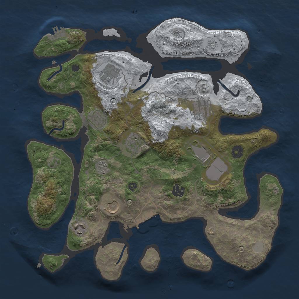 Rust Map: Procedural Map, Size: 3500, Seed: 4861273, 18 Monuments