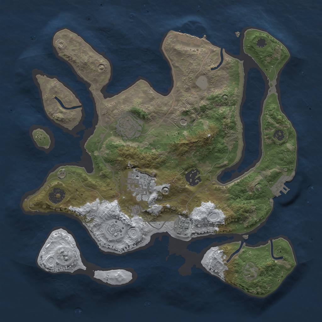 Rust Map: Procedural Map, Size: 3000, Seed: 528562217, 13 Monuments