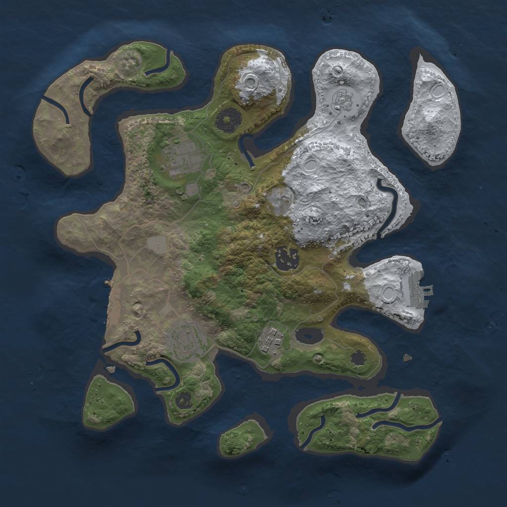 Rust Map: Procedural Map, Size: 3000, Seed: 93742, 12 Monuments