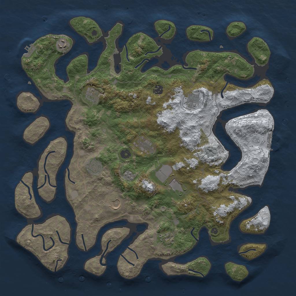 Rust Map: Procedural Map, Size: 4500, Seed: 5369772, 19 Monuments