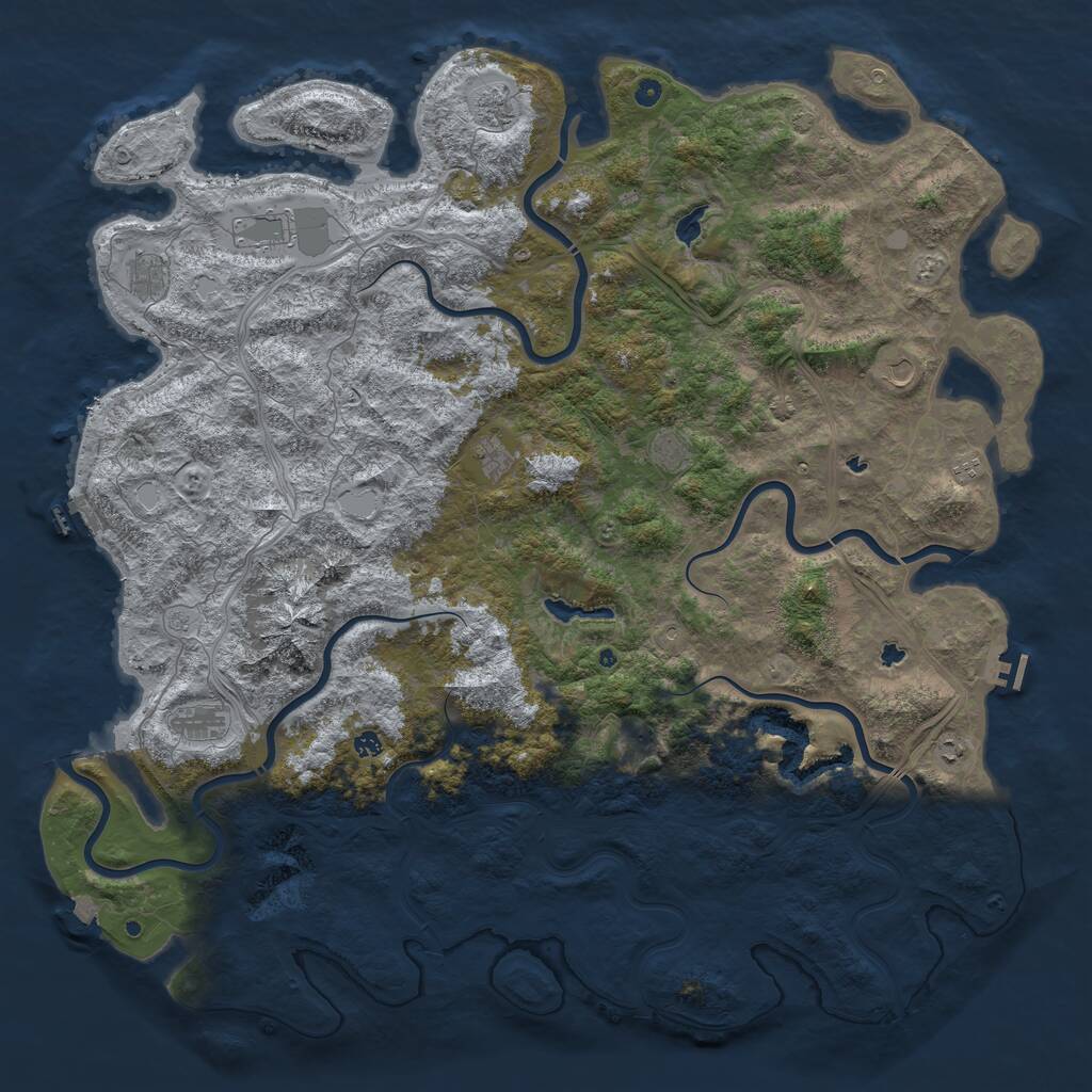 Rust Map: Procedural Map, Size: 6000, Seed: 29072103, 17 Monuments