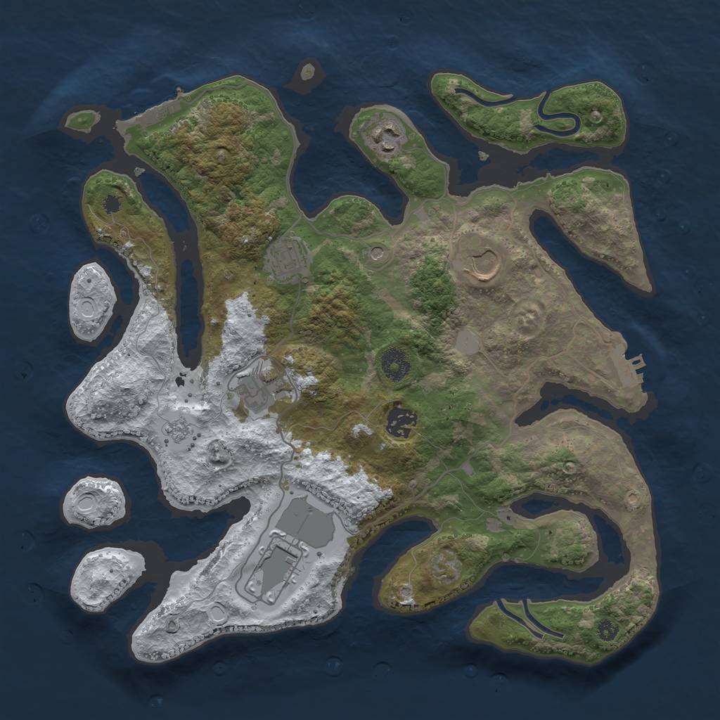 Rust Map: Procedural Map, Size: 3500, Seed: 62917305, 15 Monuments