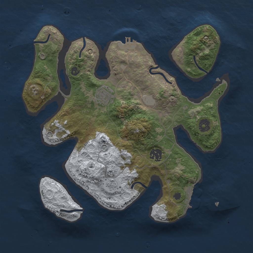 Rust Map: Procedural Map, Size: 3000, Seed: 81374, 11 Monuments