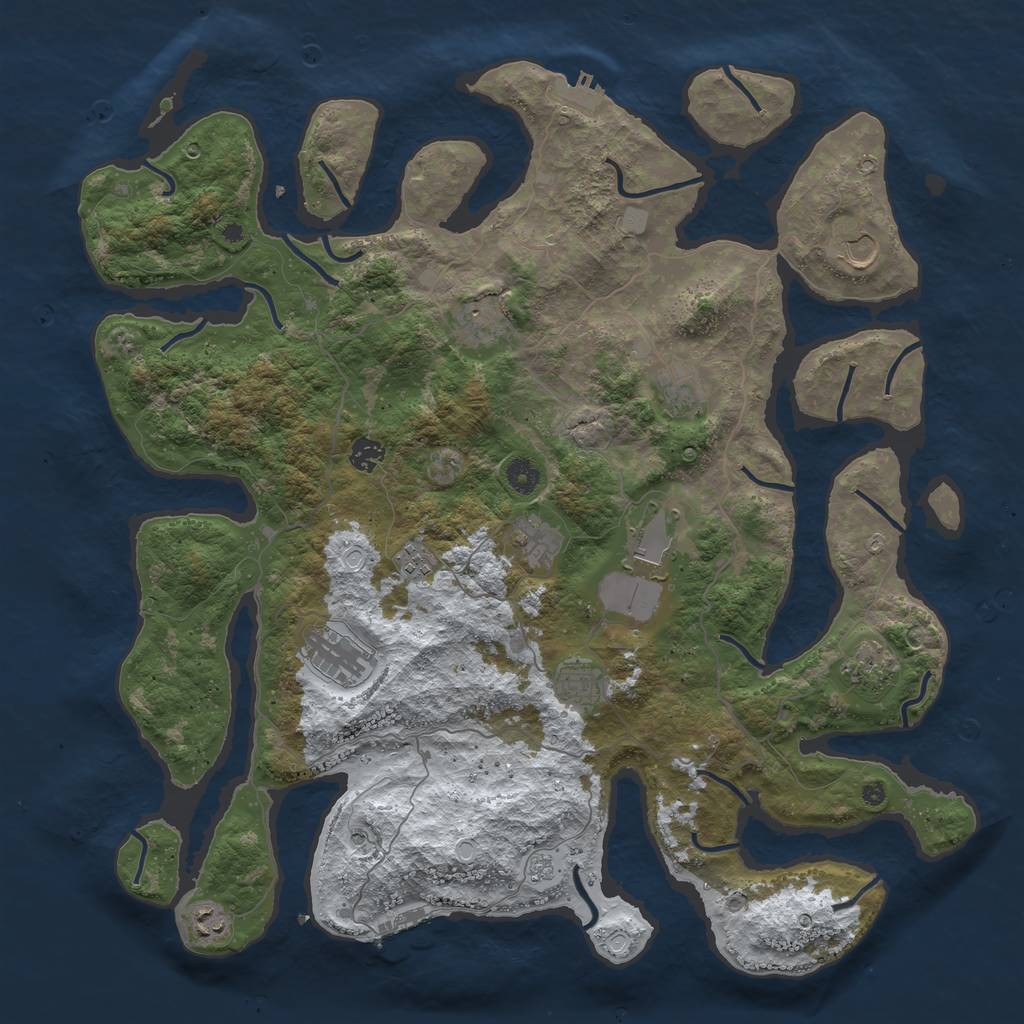 Rust Map: Procedural Map, Size: 4500, Seed: 4680799, 20 Monuments