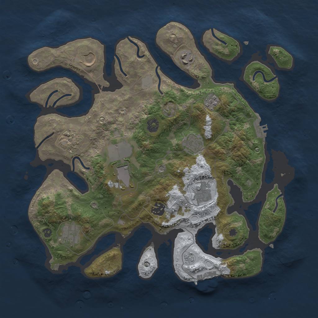 Rust Map: Procedural Map, Size: 3500, Seed: 2630753, 18 Monuments