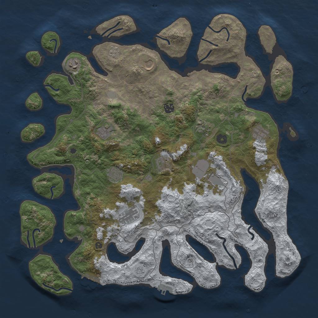Rust Map: Procedural Map, Size: 4500, Seed: 1915230, 20 Monuments