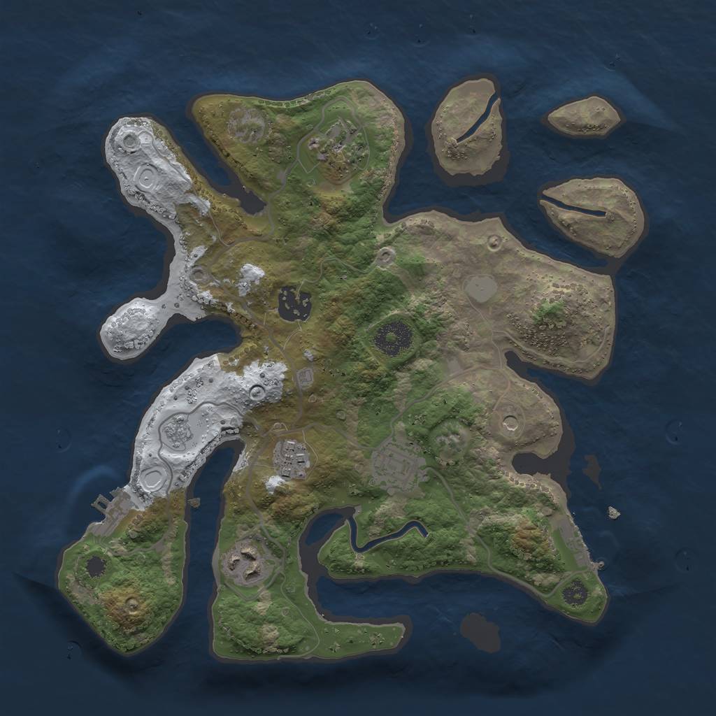 Rust Map: Procedural Map, Size: 3000, Seed: 4585858, 14 Monuments