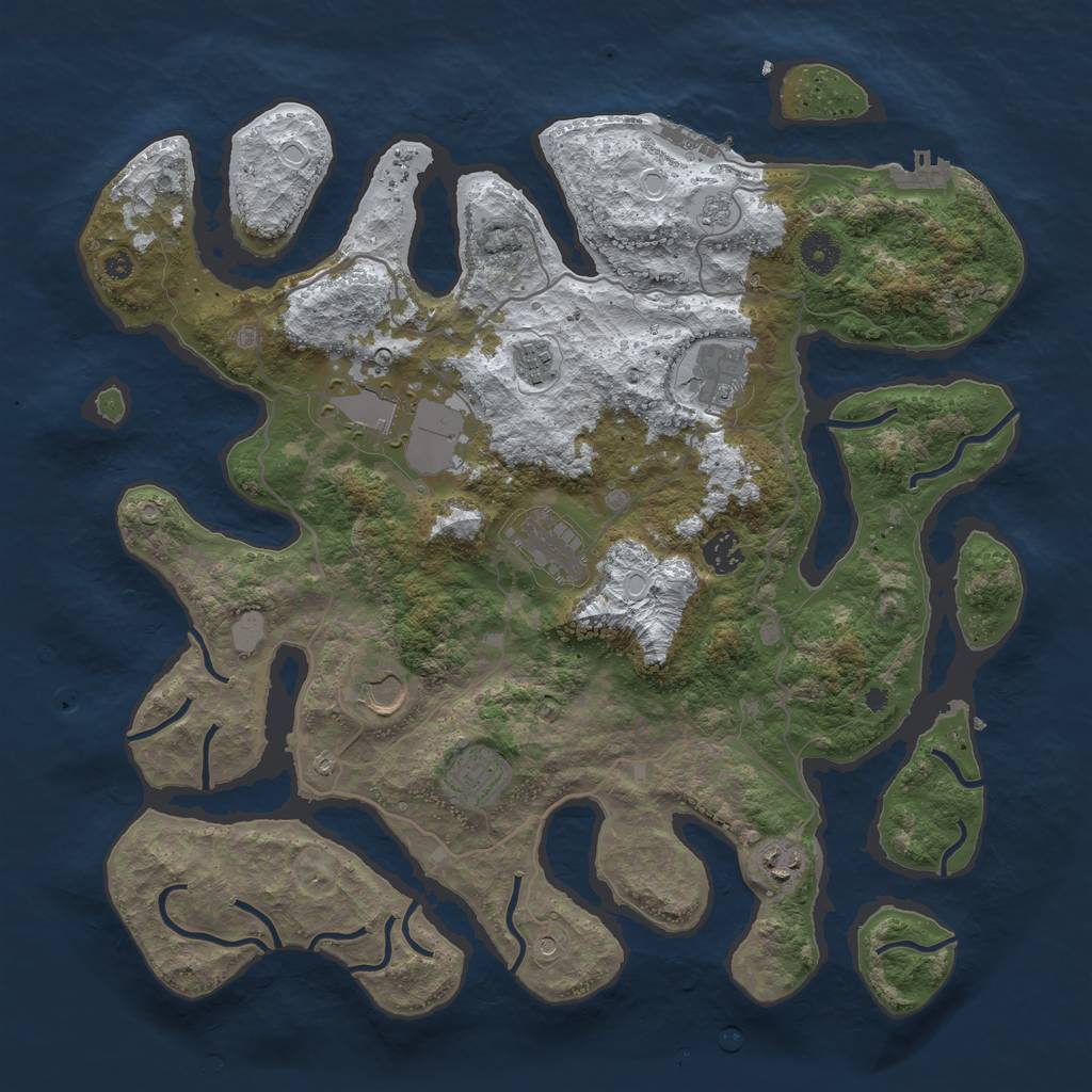 Rust Map: Procedural Map, Size: 4000, Seed: 965956, 17 Monuments