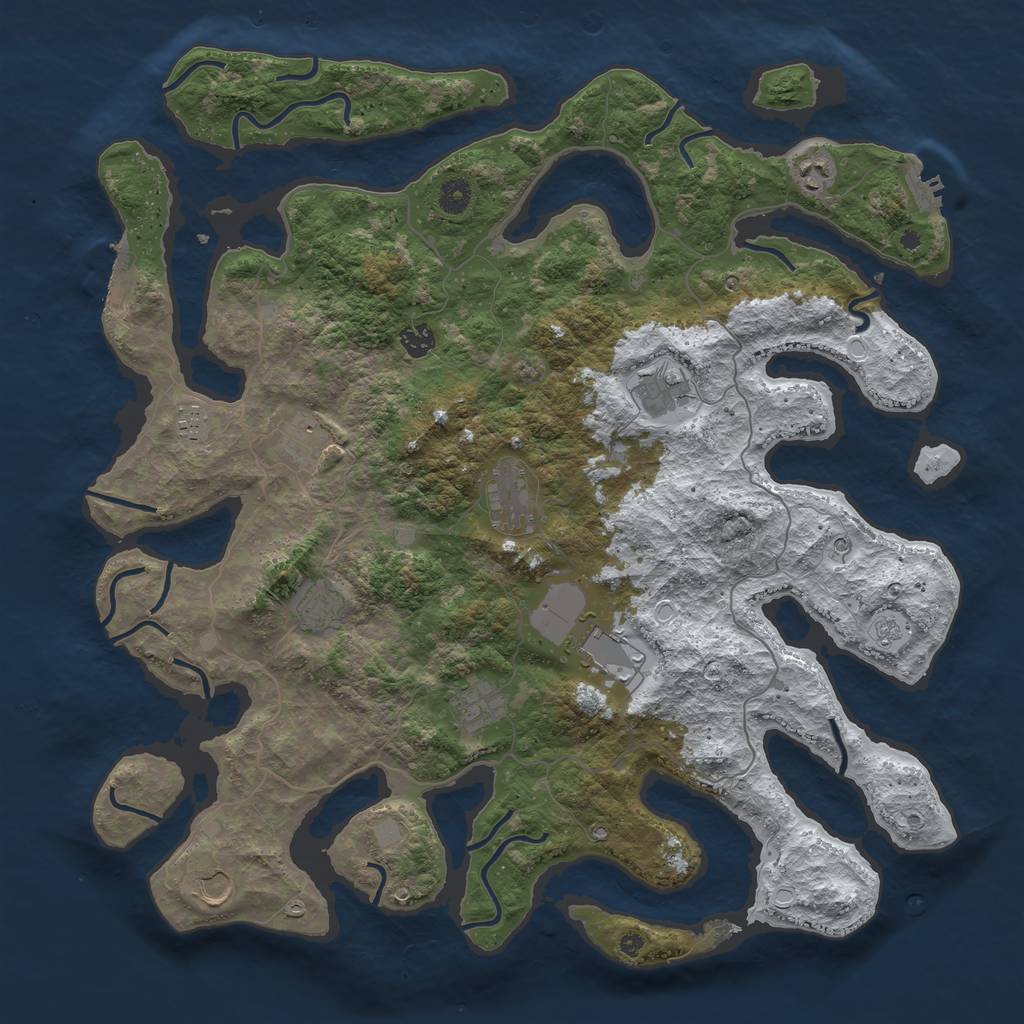 Rust Map: Procedural Map, Size: 4500, Seed: 5894188, 19 Monuments