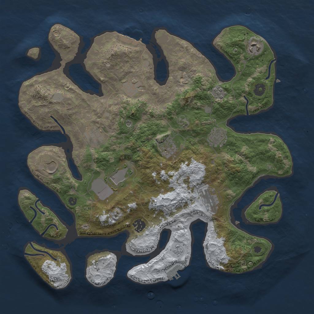 Rust Map: Procedural Map, Size: 3800, Seed: 6358512, 19 Monuments