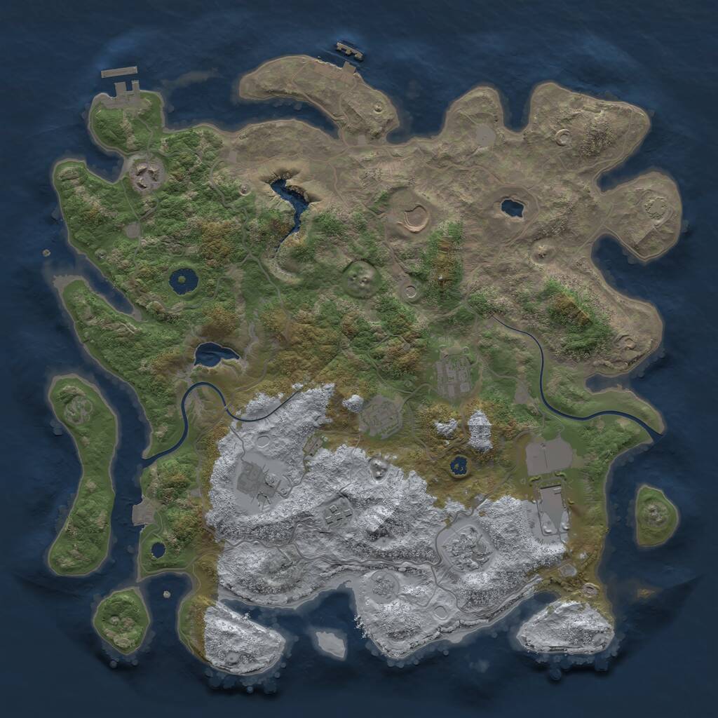 Rust Map: Procedural Map, Size: 4000, Seed: 158579, 14 Monuments
