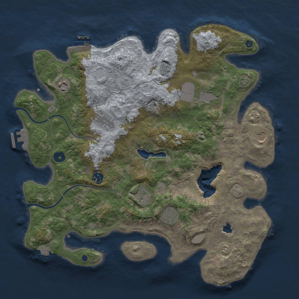 Rust Map: Procedural Map, Size: 4000, Seed: 828867, 13 Monuments