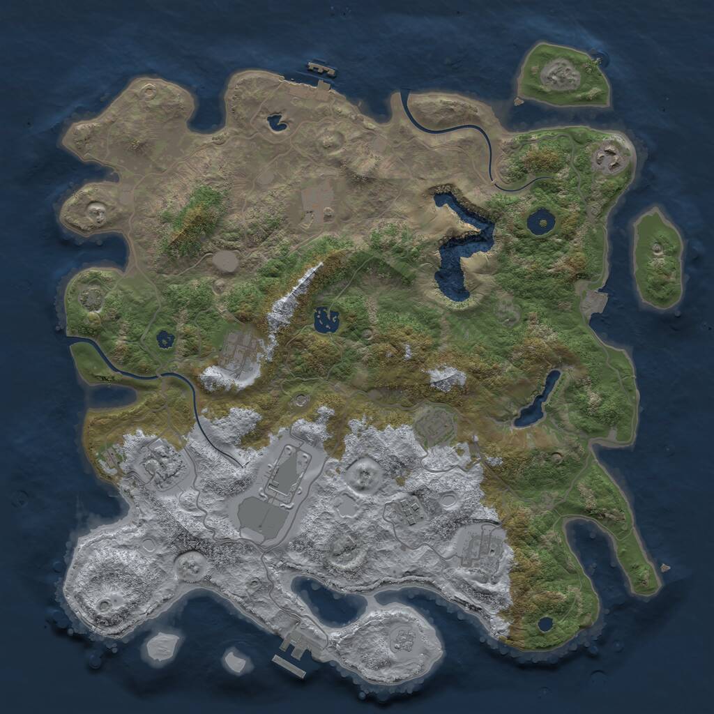 Rust Map: Procedural Map, Size: 4000, Seed: 881157, 15 Monuments