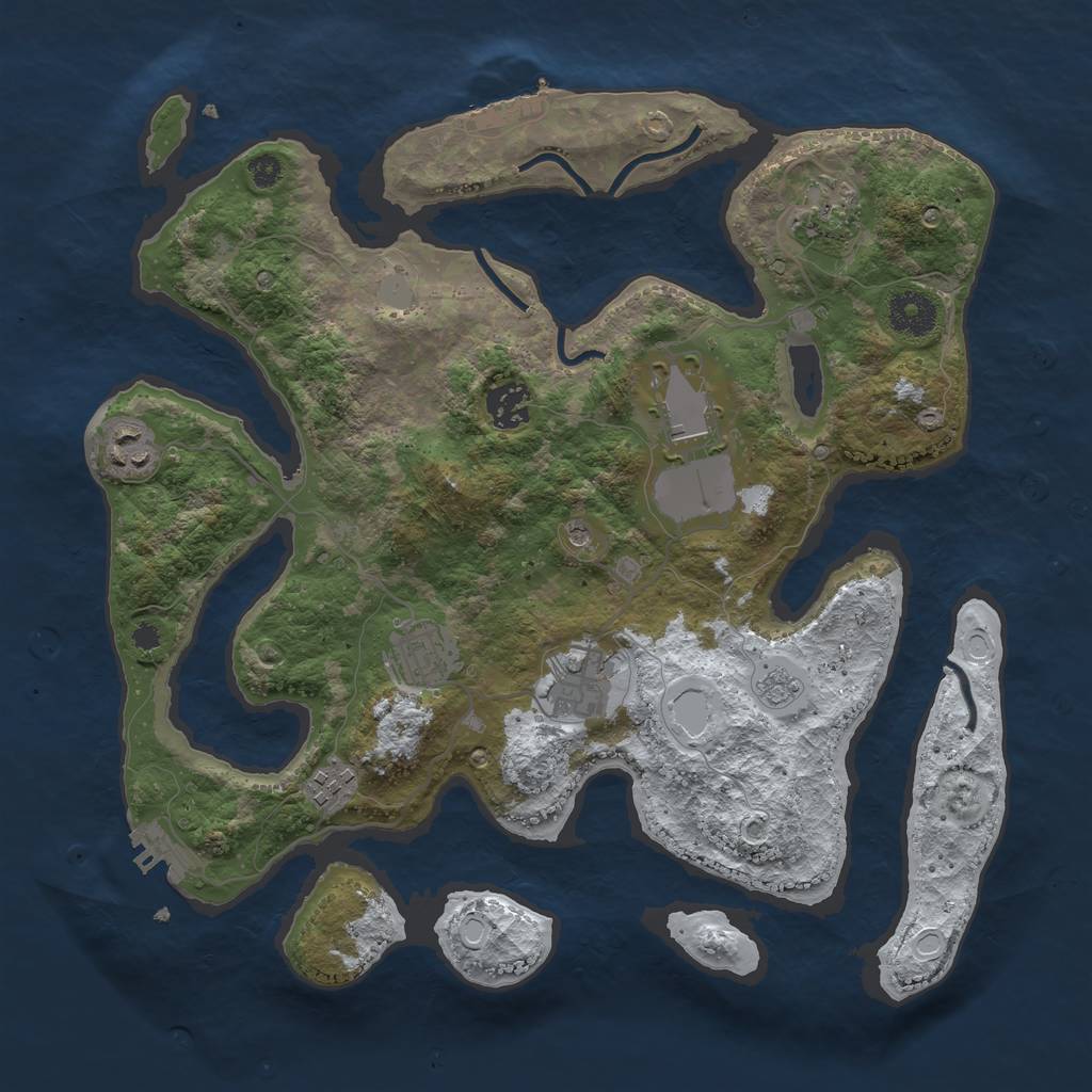 Rust Map: Procedural Map, Size: 3500, Seed: 702613069, 16 Monuments