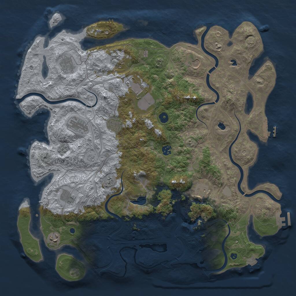 Rust Map: Procedural Map, Size: 4500, Seed: 5592155, 17 Monuments