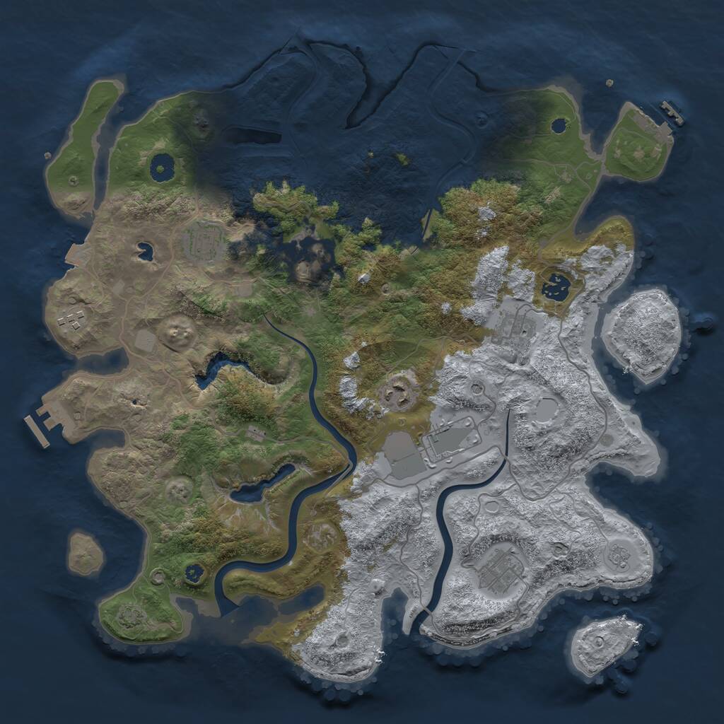 Rust Map: Procedural Map, Size: 4000, Seed: 113892780, 14 Monuments